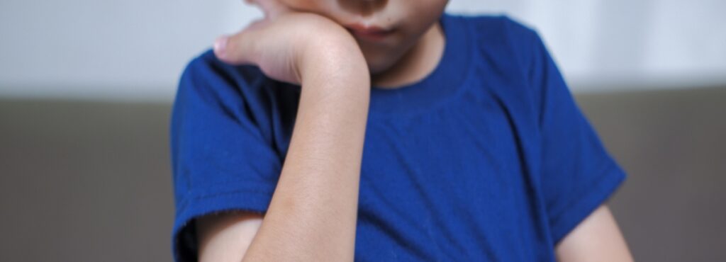A boy with an injured arm